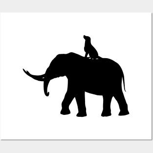 elephant and dog sitting Posters and Art